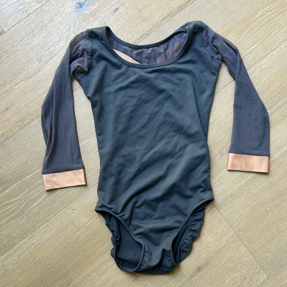 Rare Five DanceWear Mesh Long Sleeve Leotard Size YXL